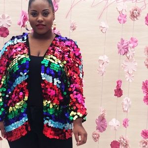 ASOS Curve Rainbow Sequin Kimono